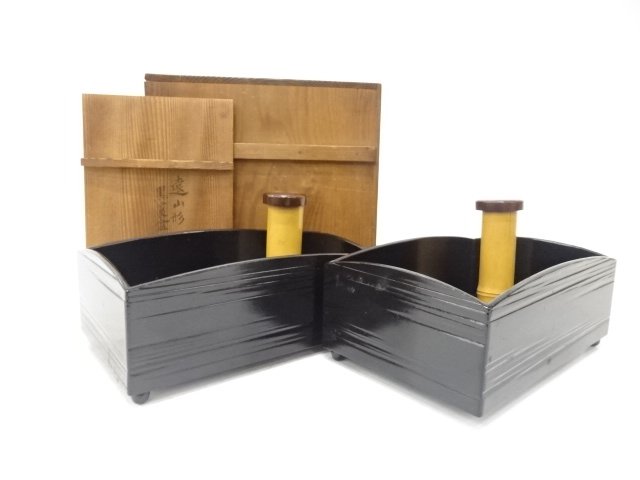 JAPANESE COLLECTIBLE / BLACK TABACCO TRAY / LACQUERY 